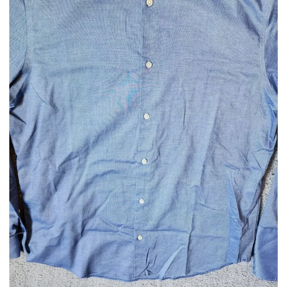 Banana Republic‎ Non Iron Slim Fit Blue Long Sleeve Button Up Shirt Size 17-17.5
